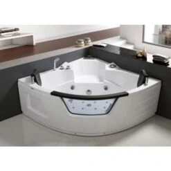 Bañera Hidromasaje Jacuzzi NEW CRISTY De Esquina Angular 2 Plazas 2 Reposacabezas 8 Chorros Jets 135 Cm