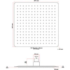 Cabezal Ducha Cuadrado 25x25cm Baño Grifo Ducha Efecto Lluvia Acero Inoxidable Elegante Espejo 10 Cabezal Ducha Cuadrado 25x25cm Baño Grifo Ducha Efecto Lluvia Acero Inoxidable Elegante Espejo -Hogar Baño Tienda 10115032 4