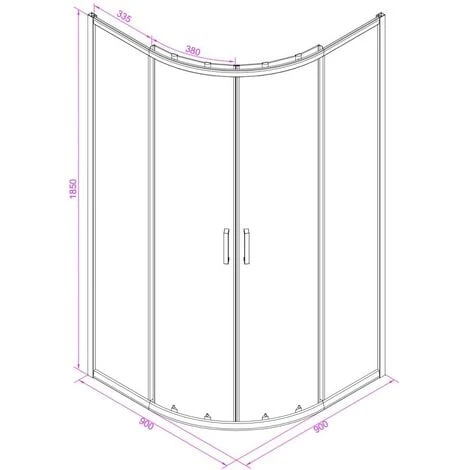 CABINA DE DUCHA SEMICIRCULAR TRANSPARENTE DE VENECIA 90X90 CM 7 CABINA DE DUCHA SEMICIRCULAR TRANSPARENTE DE VENECIA 90X90 CM - Imagen 5