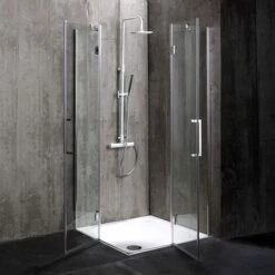 MAMPARA DE DUCHA 90X90 EN CRISTAL DE 6 MM SIN MARCO LONDON -Hogar Baño Tienda 11996629 3