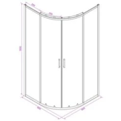 CABINA DE DUCHA REDONDEADA 80X80 CM CRISTAL SEMICIRCULAR TRANSPARENTE DE 4MM -Hogar Baño Tienda 11996714 4