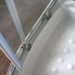 CABINA DE DUCHA REDONDEADA 80X80 CM CRISTAL SEMICIRCULAR TRANSPARENTE DE 4MM -Hogar Baño Tienda 11996714 5