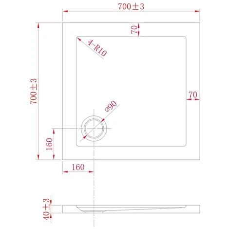 Plato De Ducha Acrílico Borde Realzado Blanco Brillante Mod. Flower 70x70x4 Cm Cuadrado 7 Plato De Ducha Acrílico Borde Realzado Blanco Brillante Mod. Flower 70x70x4 Cm Cuadrado - Imagen 5