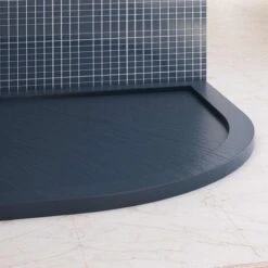 Plato De Ducha Bordeado Antracita Efecto Piedra De Acrílico Mod. Flower 80x80x4 Cm Semicircular -Hogar Baño Tienda 12291744 2