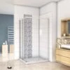 Mampara De Ducha Angular Puerta Corredera Cristal 5 MM Perfilería Gris Mate 70x70cm -Hogar Baño Tienda 12300541 1