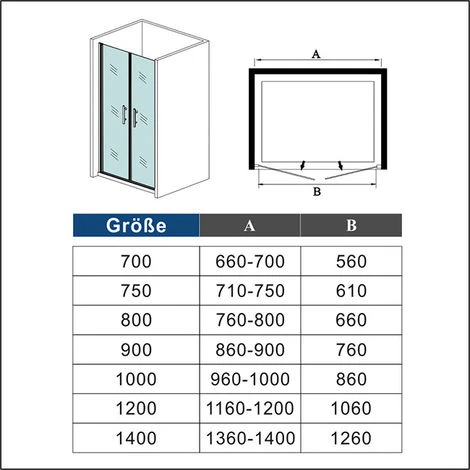 Mamparas De Ducha Puerta Abatible Doble 6mm Antical 70x195cm 7 Mamparas De Ducha Puerta Abatible Doble 6mm Antical 70x195cm - Imagen 5