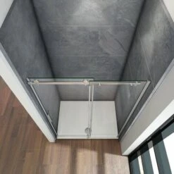 Mampara De Ducha Frontal Puerta Corredera Cristal Templado 6 MM 100x195cm -Hogar Baño Tienda 12300727 3