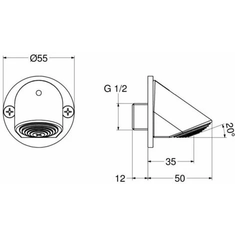 Rociador De Ducha De Pared Antivandálico Con Limitador De Caudal Idral 09033 Cromo 4 Rociador De Ducha De Pared Antivandálico Con Limitador De Caudal Idral 09033 Cromo - Imagen 2