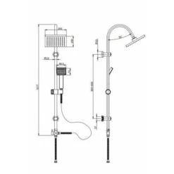 Columna De Ducha Para Entrada De Agua Modelo Cuadrado Piralla Savona 0HR00846D16 Cromo -Hogar Baño Tienda 12994069 2