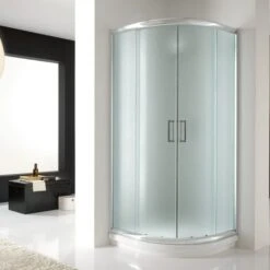 Mampara De Ducha Semicircular Deslizante Vidrio Impreso H 198 Mod. Alabama 80x80 Cm -Hogar Baño Tienda 13179917 3