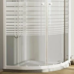 Mampara De Ducha Blanco Vidrio Serigrafiado H 185 Mod. Blanc Semicircular 90x90 Cm 10 Mampara De Ducha Blanco Vidrio Serigrafiado H 185 Mod. Blanc Semicircular 90x90 Cm -Hogar Baño Tienda 14333090 4