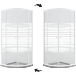 Mampara De Ducha Blanco Vidrio Serigrafiado H 185 Mod. Blanc Semicircular 90x90 Cm 11 Mampara De Ducha Blanco Vidrio Serigrafiado H 185 Mod. Blanc Semicircular 90x90 Cm -Hogar Baño Tienda 14333090 5