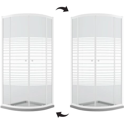 Mampara De Ducha Blanco Vidrio Serigrafiado H 185 Mod. Blanc Semicircular 90x90 Cm 7 Mampara De Ducha Blanco Vidrio Serigrafiado H 185 Mod. Blanc Semicircular 90x90 Cm - Imagen 5