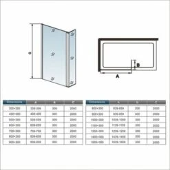 Pantalla Fija Walk In Cristal 8mm Antical Barra 90cm Con Panel Giratorio 70+30x200cm -Hogar Baño Tienda 14359185 5