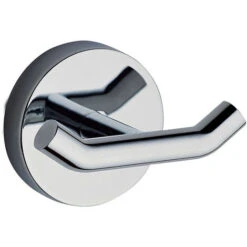 Percha De Baño, Accesorio De Baño De Diseño MED. Percha Para Baño Acabada En Cromo Brillo. Opciones De Colocación: Con Tornillos / Con Adhesivo 3m