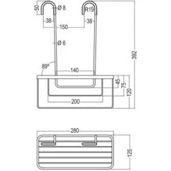 Portagel Cesta De Ducha Y Bañera Sin Taladros SOL, Muy Ligero, Fabricado En Acero Inoxidable, Fácil De Limpiar Y De Gran Resistencia, Con Acabado En Cromo Brillo -Hogar Baño Tienda 16215151 5