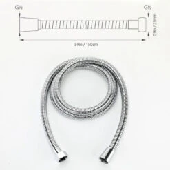 Manguera De Ducha 1,5M, Flexible Manguera Universal Ducha Antiexplosión De Acero Inoxidable Con Conector De Latón Macizo, Cromo -Hogar Baño Tienda 16926684 5