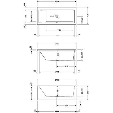 Duravit Whirlpool Vero 1700x750mm Versión Empotrada Con Una Inclinación Hacia Atrás A La Izquierda, Combisystem E - 760133000CE1000 4 Duravit Whirlpool Vero 1700x750mm Versión Empotrada Con Una Inclinación Hacia Atrás A La Izquierda, Combisystem E - 760133000CE1000 - Imagen 2