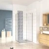 Mamparas De Ducha Cristal 6mm Puerta Abatible De Baño 80x100x190cm -Hogar Baño Tienda 17309825 1