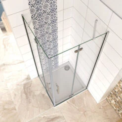 Mamparas De Ducha Cristal 6mm Puerta Abatible De Baño 80x100x190cm -Hogar Baño Tienda 17309825 3