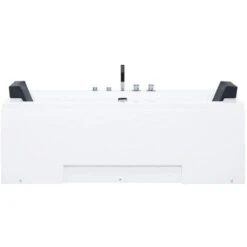 Bañera De Hidromasaje De Acrílico Sanitario Blanco Y Vidrio Rectangular Doble 157 X 85 Cm Con Reposacabezas Diseño Moderno Galley -Hogar Baño Tienda 17576246 5