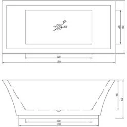 SIMBA Bañera Independiente Diseño Moderno E Innovador 170x80cm Susan+grifo -Hogar Baño Tienda 18368489 5