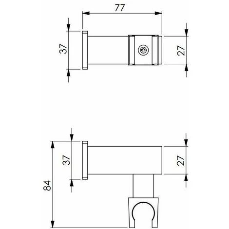 Soporte De Ducha Cuadrado De ABS Damast Stich 12158 Apoyo 4 Soporte De Ducha Cuadrado De ABS Damast Stich 12158 Apoyo - Imagen 2