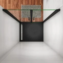 Mampara De Ducha De 80x200cm,dos Puertas Giratorias, Perfiles Negros Mate,vidrio De Seguridad, Antical,transparente De 8mm 9 Mampara De Ducha De 80x200cm,dos Puertas Giratorias, Perfiles Negros Mate,vidrio De Seguridad, Antical,transparente De 8mm -Hogar Baño Tienda 18627279 3