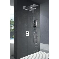 IMEX Conjunto De Ducha Empotrada Cascada Y Lluvia Termostatica Serie Rodas