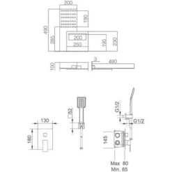 IMEX Conjunto De Ducha Empotrada Cascada Y Lluvia Termostatica Serie Rodas -Hogar Baño Tienda 18912286 4