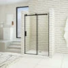 Mamparas De Ducha Corredera AICA 100x200cm PERFIL NEGRO MATE Vidrio Templado 8 MM Antical