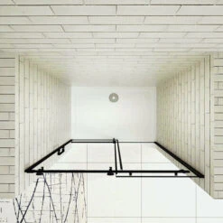 Mamparas De Ducha Corredera AICA 100x200cm PERFIL NEGRO MATE Vidrio Templado 8 MM Antical 9 Mamparas De Ducha Corredera AICA 100x200cm PERFIL NEGRO MATE Vidrio Templado 8 MM Antical -Hogar Baño Tienda 19359099 3