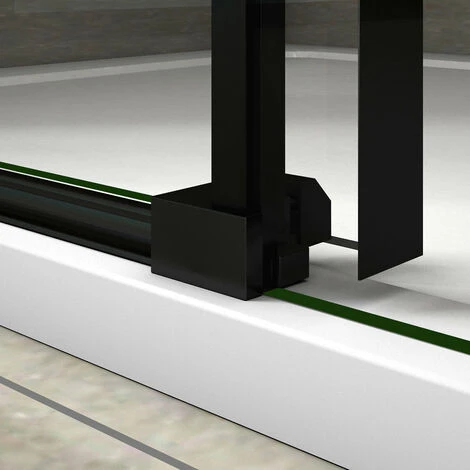 Mamparas De Ducha Corredera AICA 100x200cm PERFIL NEGRO MATE Vidrio Templado 8 MM Antical 6 Mamparas De Ducha Corredera AICA 100x200cm PERFIL NEGRO MATE Vidrio Templado 8 MM Antical - Imagen 4