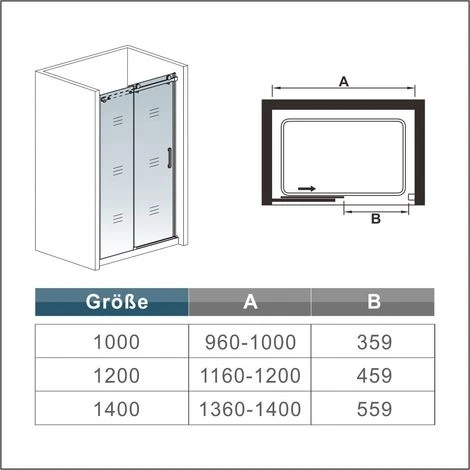 Mamparas De Ducha Corredera AICA 100x200cm PERFIL NEGRO MATE Vidrio Templado 8 MM Antical 7 Mamparas De Ducha Corredera AICA 100x200cm PERFIL NEGRO MATE Vidrio Templado 8 MM Antical - Imagen 5