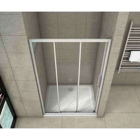 Mampara De Ducha, Frontal Deslizante, 3 Hojas Correderas, Cristal Templado De 6 MM, 120x195cm, Tratamiento Antical 4 Mampara De Ducha, Frontal Deslizante, 3 Hojas Correderas, Cristal Templado De 6 MM, 120x195cm, Tratamiento Antical - Imagen 2