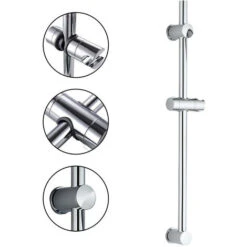 Kit De Ducha De Mano Con 3 Posiciones Hidromasaje ARA Con Barra Ducha Y Flexo De Acero Inoxidable. Ducha Y Soportes En ABS Y Barra De Acero Inox. Con Acabados En Cromo Brillo. Recambios Originales -Hogar Baño Tienda 1972925 3