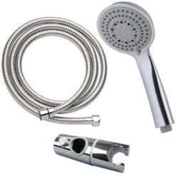 Kit De Ducha De Mano Con 3 Posiciones Hidromasaje ARA Con Barra Ducha Y Flexo De Acero Inoxidable. Ducha Y Soportes En ABS Y Barra De Acero Inox. Con Acabados En Cromo Brillo. Recambios Originales -Hogar Baño Tienda 1972925 4