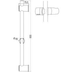 Kit Barra De Ducha ZUB , Con Soporte Deslizante Para Maneral, Tubo De Diámetro De 25 Mm Fabricado En Acero Inoxidable. Soportes De Fijación Y Deslizante En ABS -Hogar Baño Tienda 1972928 5