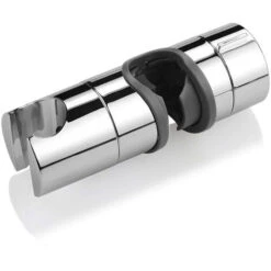 Pack De 2 Soportes Deslizantes Universales De Ducha De Mano. Para Columnas Redondas De 19 A 25 Mm De Diámetro. Fabricado En ABS De Alta Densidad Y Acabados En Cromo Brillo