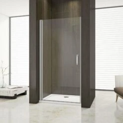 Mamparas De Ducha Puerta Abatible Gris Mate 5mm 70x185cm