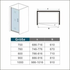 Mamparas De Ducha Puerta Abatible Gris Mate 5mm 76x185cm -Hogar Baño Tienda 19833560 4