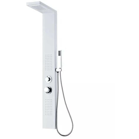 Hommoo Sistema De Panel De Ducha Aluminio Blanco Mate 4 Hommoo Sistema De Panel De Ducha Aluminio Blanco Mate - Imagen 2