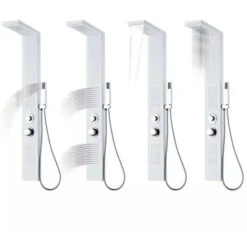 Hommoo Sistema De Panel De Ducha Aluminio Blanco Mate 9 Hommoo Sistema De Panel De Ducha Aluminio Blanco Mate -Hogar Baño Tienda 20347914 3