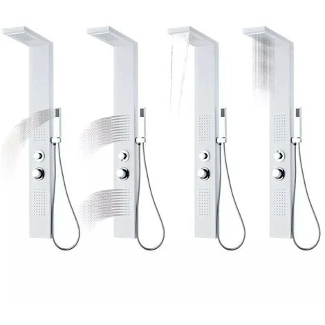 Hommoo Sistema De Panel De Ducha Aluminio Blanco Mate 5 Hommoo Sistema De Panel De Ducha Aluminio Blanco Mate - Imagen 3