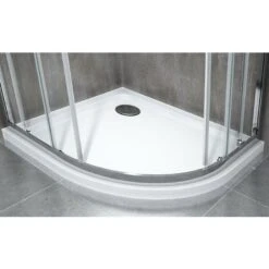 Ducha 6 Mm Semicircular Angulada Con Perfil Cromado Y Reversible Sx Con Plato De Ducha Incluido - 80 X 120 Cm -Hogar Baño Tienda 20362569 3