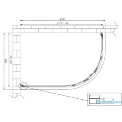 Ducha 6 Mm Semicircular Angulada Con Perfil Cromado Y Reversible Sx Con Plato De Ducha Incluido - 80 X 120 Cm -Hogar Baño Tienda 20362569 5