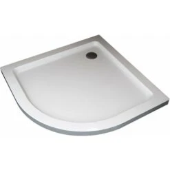 Plato De Ducha Semicircular Rebajado De Abs Con Valvula Incluida H.5 Cm - 80 X 80 Cm