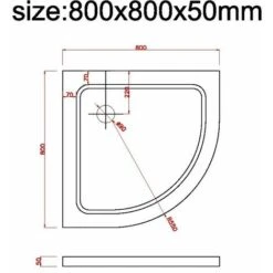 Plato De Ducha Semicircular Rebajado De Abs Con Valvula Incluida H.5 Cm - 80 X 80 Cm -Hogar Baño Tienda 20364462 3
