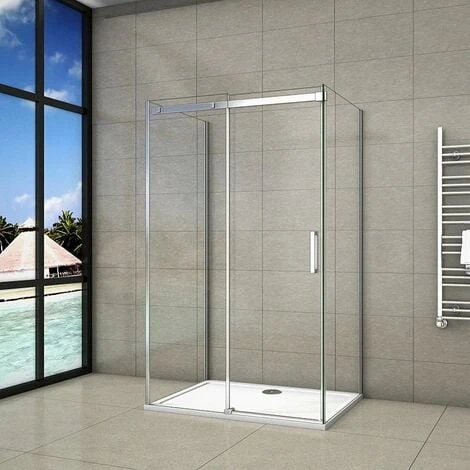 Mampara De Ducha, Dos Paneles Laterales, Mampara De 8 Mm Easy Clean Cristal Templado 145x70x70x195cm 3 Mampara De Ducha, Dos Paneles Laterales, Mampara De 8 Mm Easy Clean Cristal Templado 145x70x70x195cm