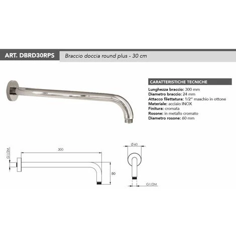 Brazo De Ducha Moderno De Diseño Redondo Tecom BRDRPS 300mm 4 Brazo De Ducha Moderno De Diseño Redondo Tecom BRDRPS 300mm - Imagen 2